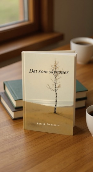 Boken på ett träbord i morgonljus